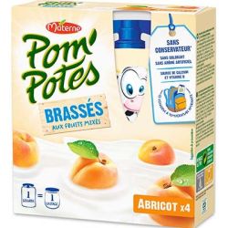 Materne Pom Potes Brasse Abricot 4X85G Gourde