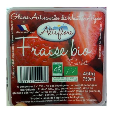 Alti Flore 450G Sorbet Fraise Bio