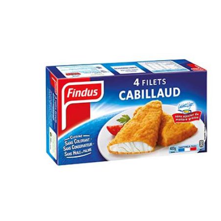 Findus 400G 4 Filets Cabillaud Panes