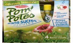 Materne Pack 4X90G Pom Pote Pomme/Reine Claude Sans Sucre Ajoute