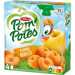 Pom'Potes Compotes En Gourde Pomme Abricot Materne : Les 4 Gourdes De 90G