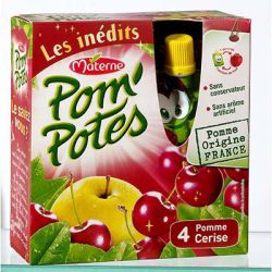 Materne Pack 4X90G Pom Potes Pomme Cerise