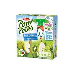 Pom'Potes Spécialité De 5 Fruits Sans Sucres Ajoutés : Les 4 Gourdes 90 G