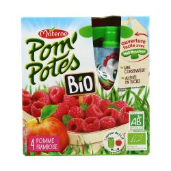 Pom'Potes Gourdes Pomme & Framboise Bio : Les 4 De 90 G