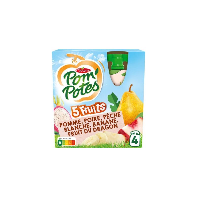 Pom'Potes Pp Ssa 5 Fruits Blancs 4X90G