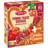 Materne Compotes Pomme Fraise Grenade Céréales & Graines Sans Sucres Ajoutés : La Boite De 4 Gourdes 90G