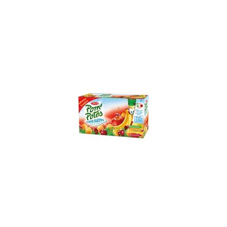 Pom'Potes Gourdes Pomme Mirabelle Cerise Banane Sans Sucres Ajoutés : Les 12 De 90 G