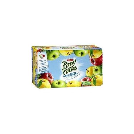 Pom'Potes Gourdes Pomme Nature Sans Sucres Ajoutés Conservateur : Les 20 De 90 G