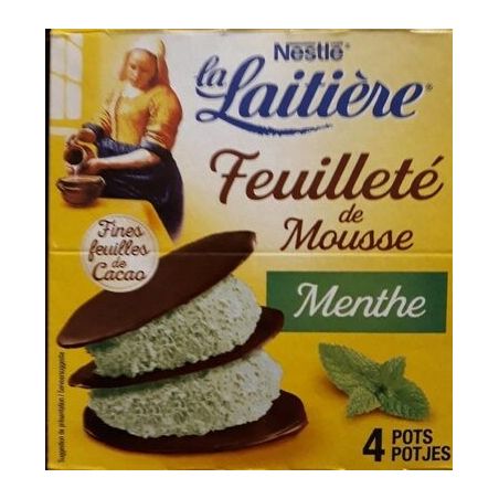 La Laitiere 4X57G Feuilleté De Mousse Menthe Chocolat