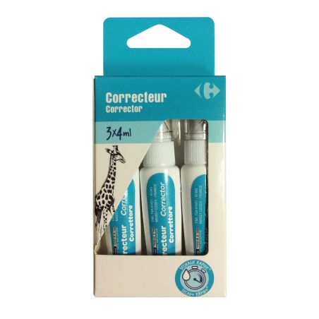 Carrefour 3 Mini Stylo De Correction 4Ml Crf