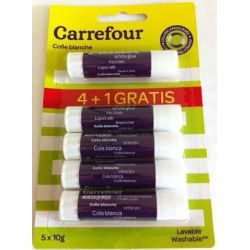 Carrefour Lot De 5 Btons Colle Blanche 10G - Crf