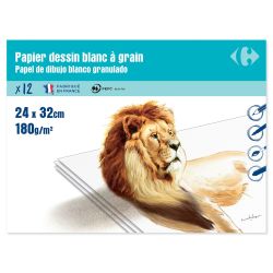 Carrefour Papier Dessin 24X32 12 Feuilles 180G Crf