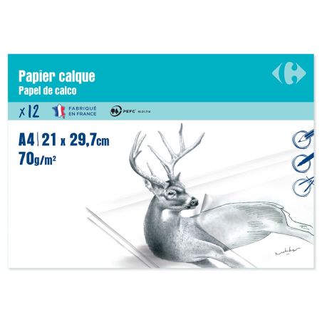 Carrefour Papier Calque 210X297 12 Feuilles 70G - Crf