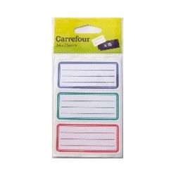 Carrefour 15 Étiquettes Adhésives 34X75Mm Lignes Colorées - Crf