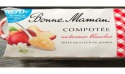 Bonne Maman 2X130G Compote Nectarine Blanche Jasmin