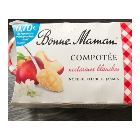 Bonne Maman 2X130G Compote Nectarine Blanche Jasmin