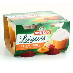 Andros 4X100G Liegeois Abricot/Framboise