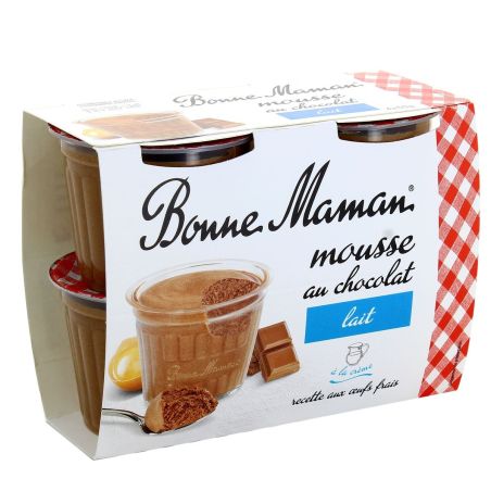 Bonne Maman 4X50G Mousse Choco Lt B.Maman