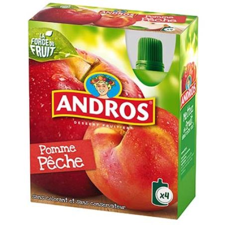 Andros Gourde Pom/Peche 4X90G