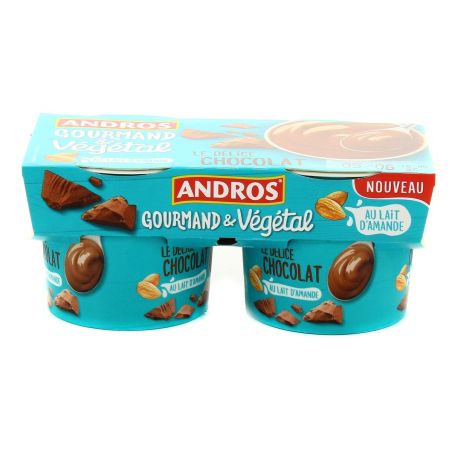Gourmet Et Vegetal 2X120G Dessert Vegetale Aux Lait D'Amande Chocolat Andros