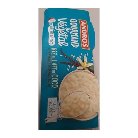 Gourmet Et Vegetal 4X100G Riz Au Lait De Coco Vanille Madagascar Andros
