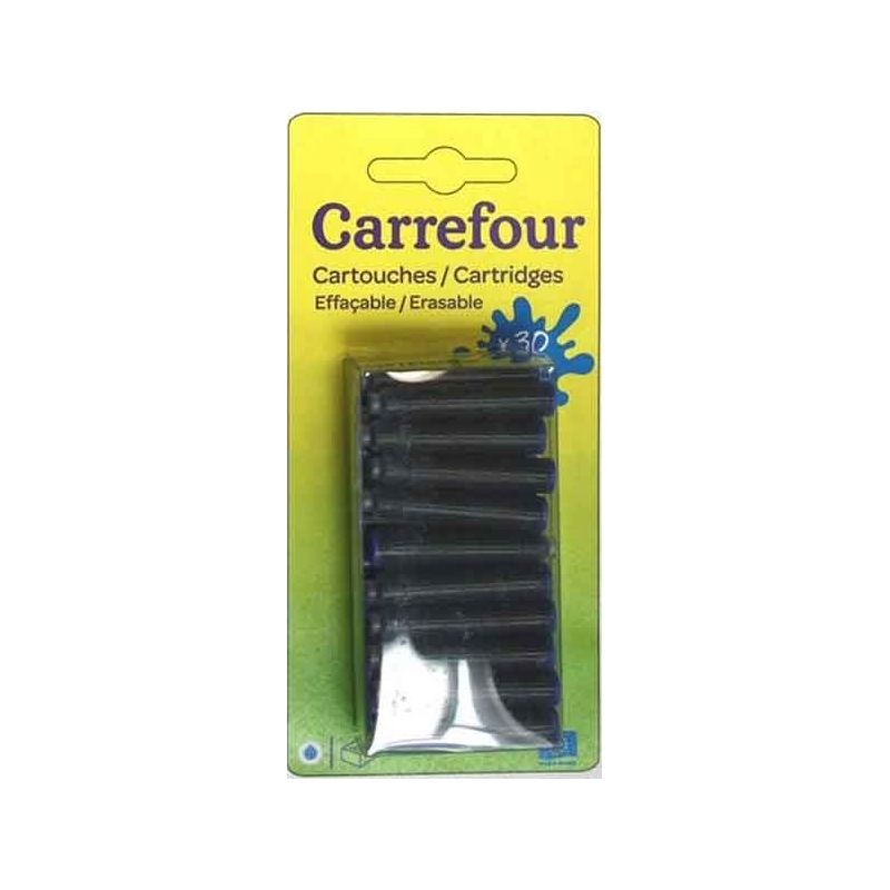 Cartouche pour stylo plume noir x30 CARREFOUR : la boîte de 30 cartouches d' encre à Prix Carrefour