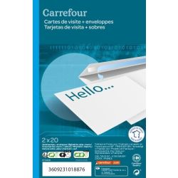 Carrefour Pack 20 Carte De Visite + Enveloppes - Crf