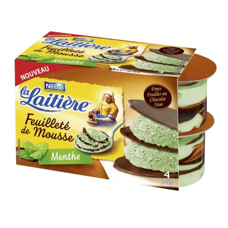 La Laitiere 4X12Cl Secret Mousse Menthe Chocolat