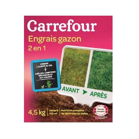 Carrefour Engrais À Gazon 2 Action 4,5Kg - Crf