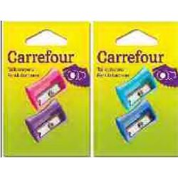 Carrefour 2 Taille-Crayons 1-Trou Plastique - Crf