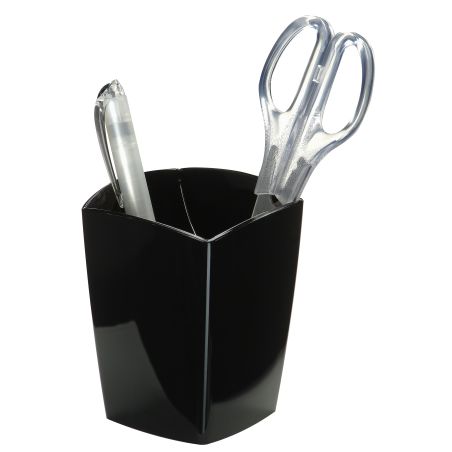 Carrefour Porte-Crayons De Bureau En Plastique Noir - Crf