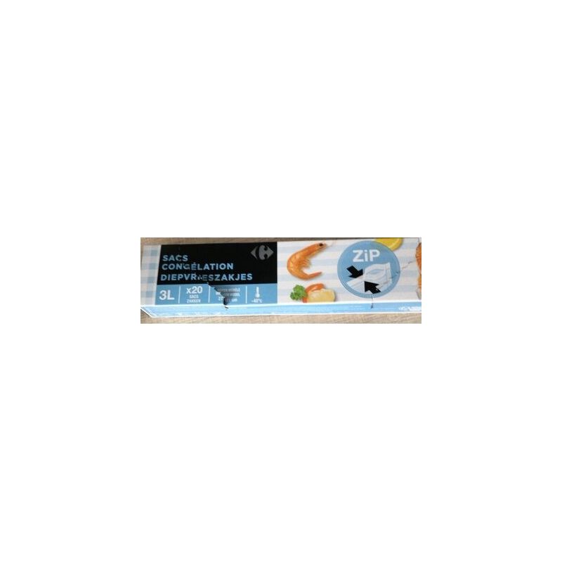 Carrefour 20 Sacs Congelzip 3L
