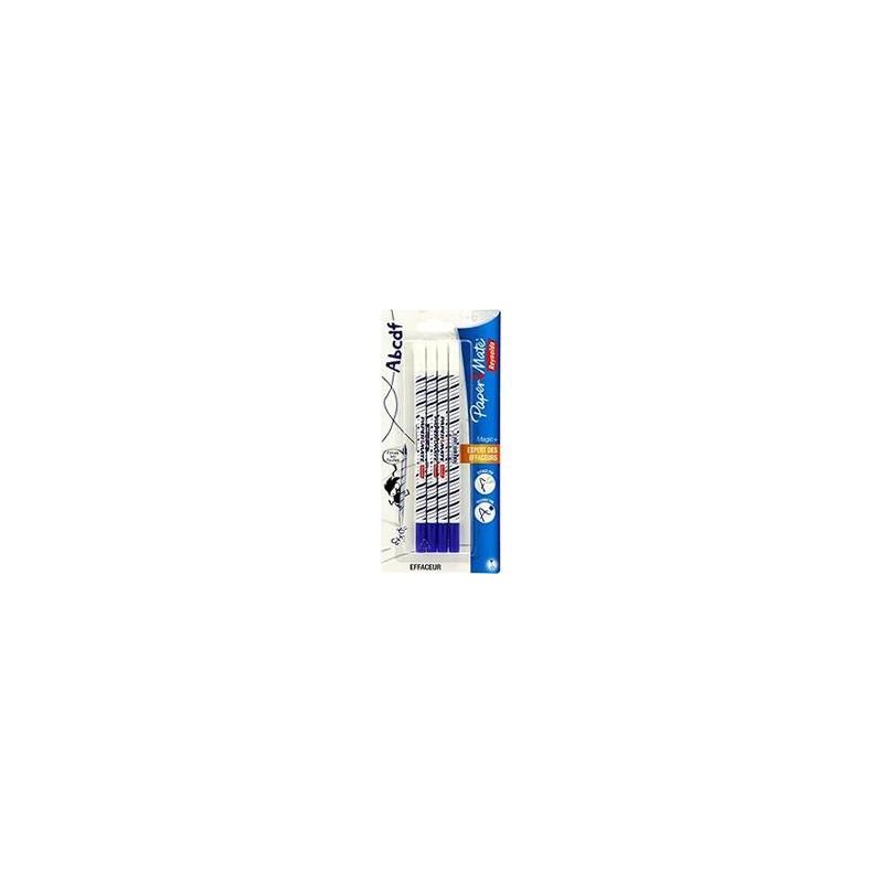 Paper Mate Reynolds Effaceurs Magic+ Pointe Fine Bleue : Le Lot De 4